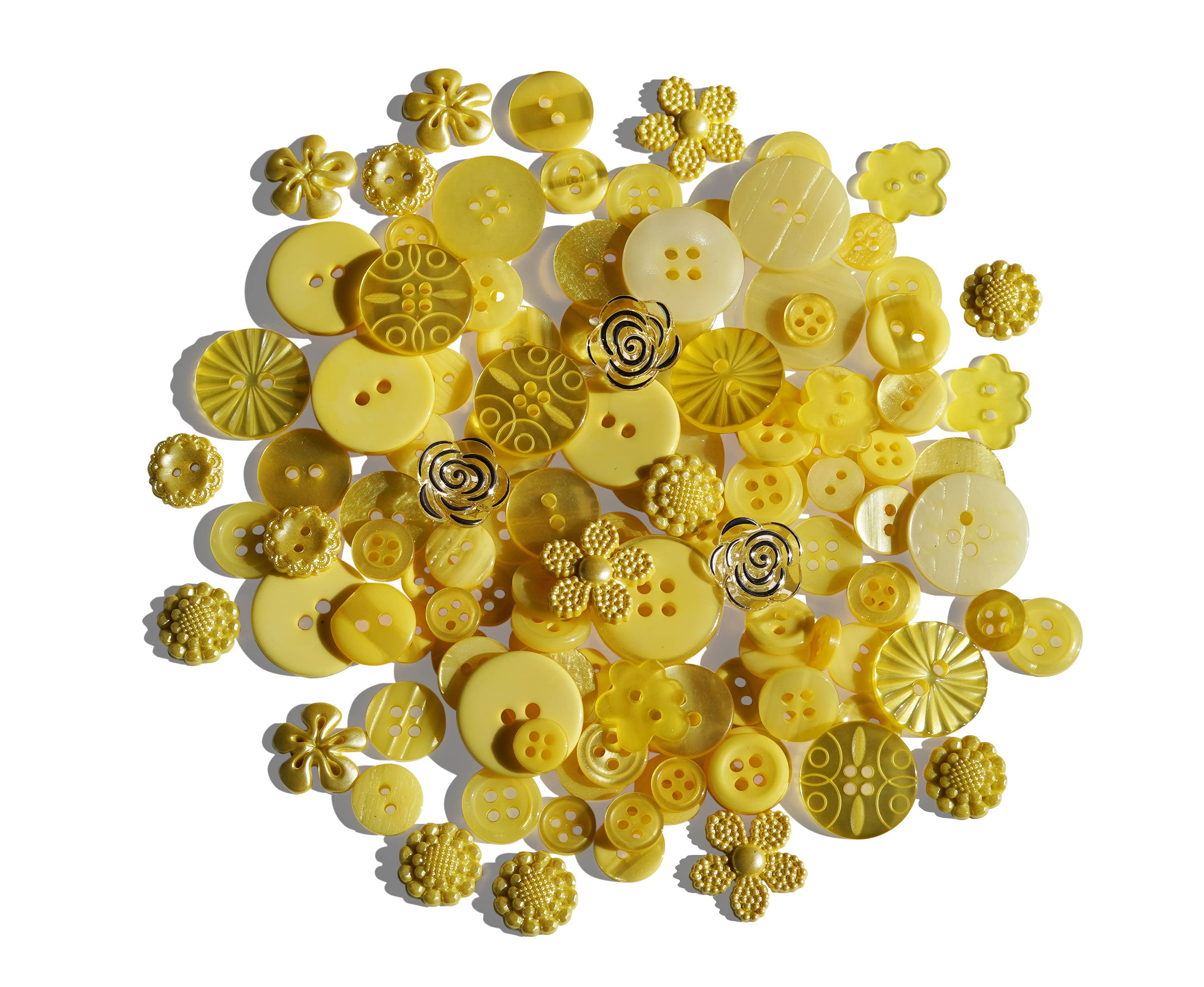 Treasure Box Fancy Designer Button Assortment Yellow Buttons